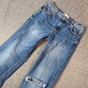 Distressed Jeans, Zara Womens Size 6, 28 x 33 High-Waisted Blue Denim Jeans